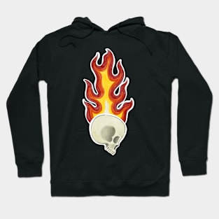 Human Skull on Fire Hoodie